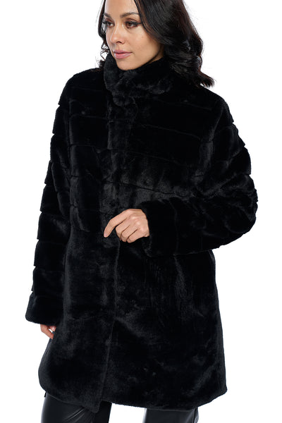 CiSono Chic Faux Fur Long Jacket