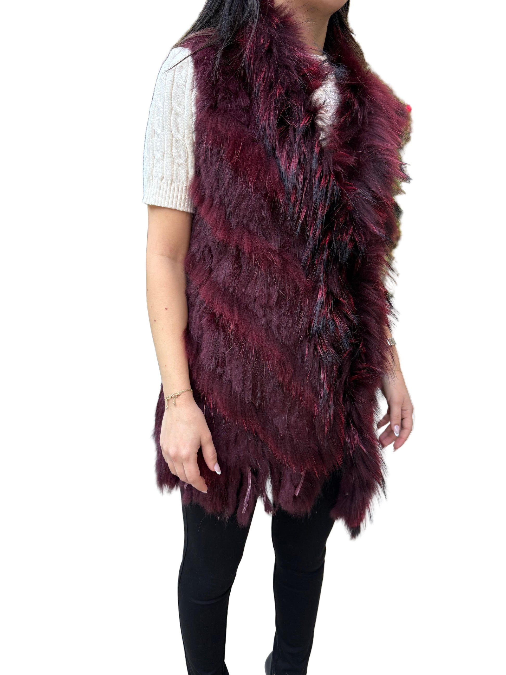Long Luxury Real Rabbit Fur Vest