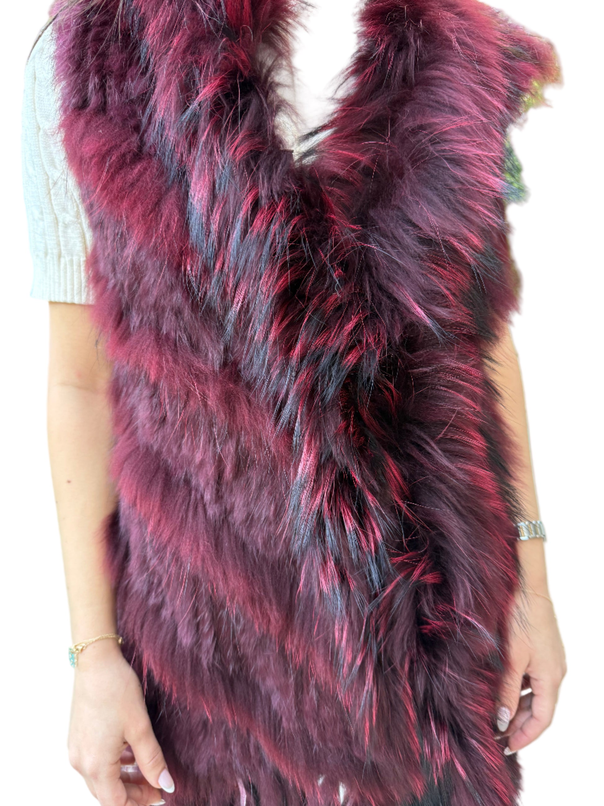 Long Luxury Real Rabbit Fur Vest