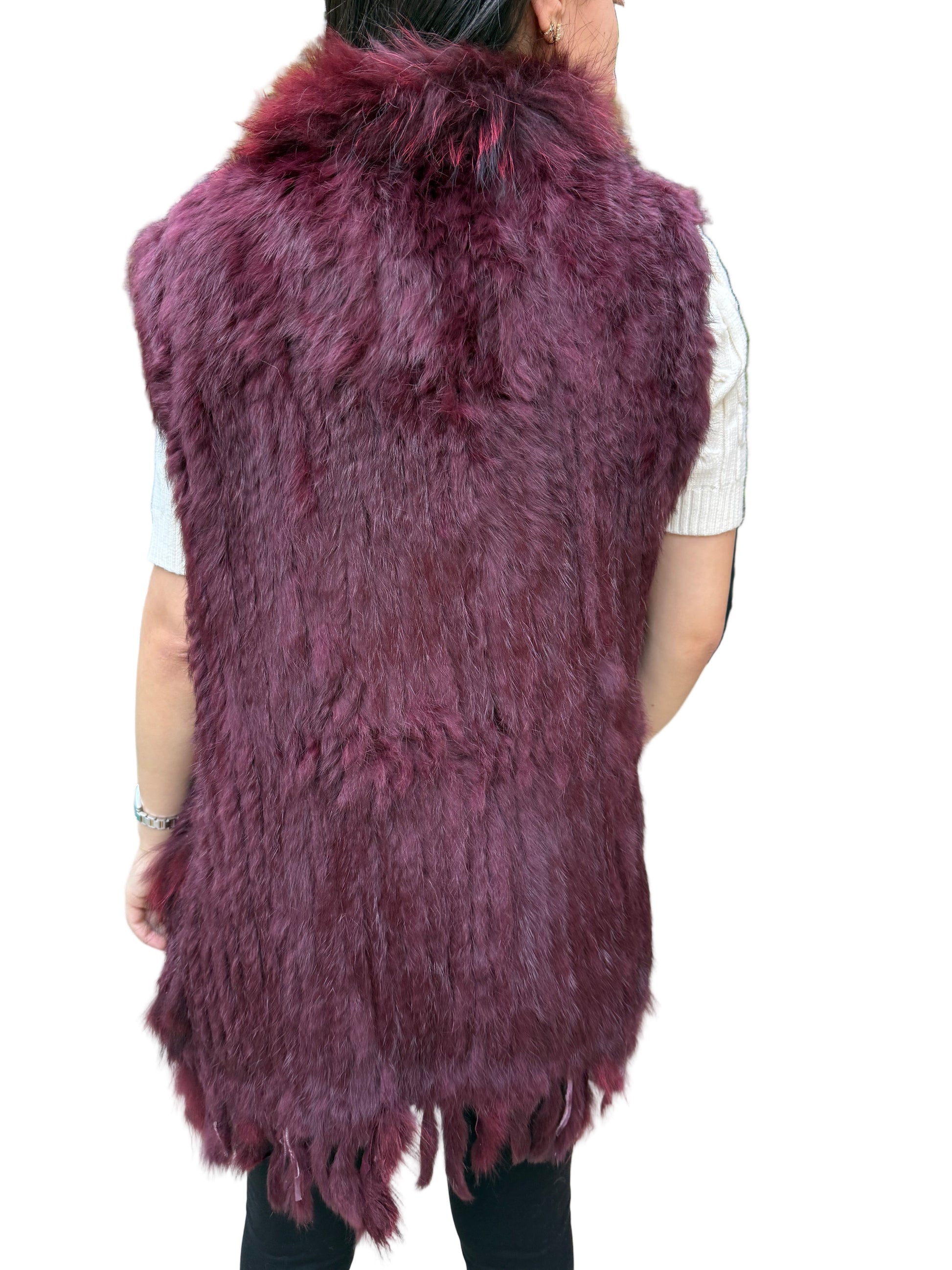 Long Luxury Real Rabbit Fur Vest