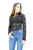 BS16 Flower Lace Long sleeve Bodysuit - FashionPosh
