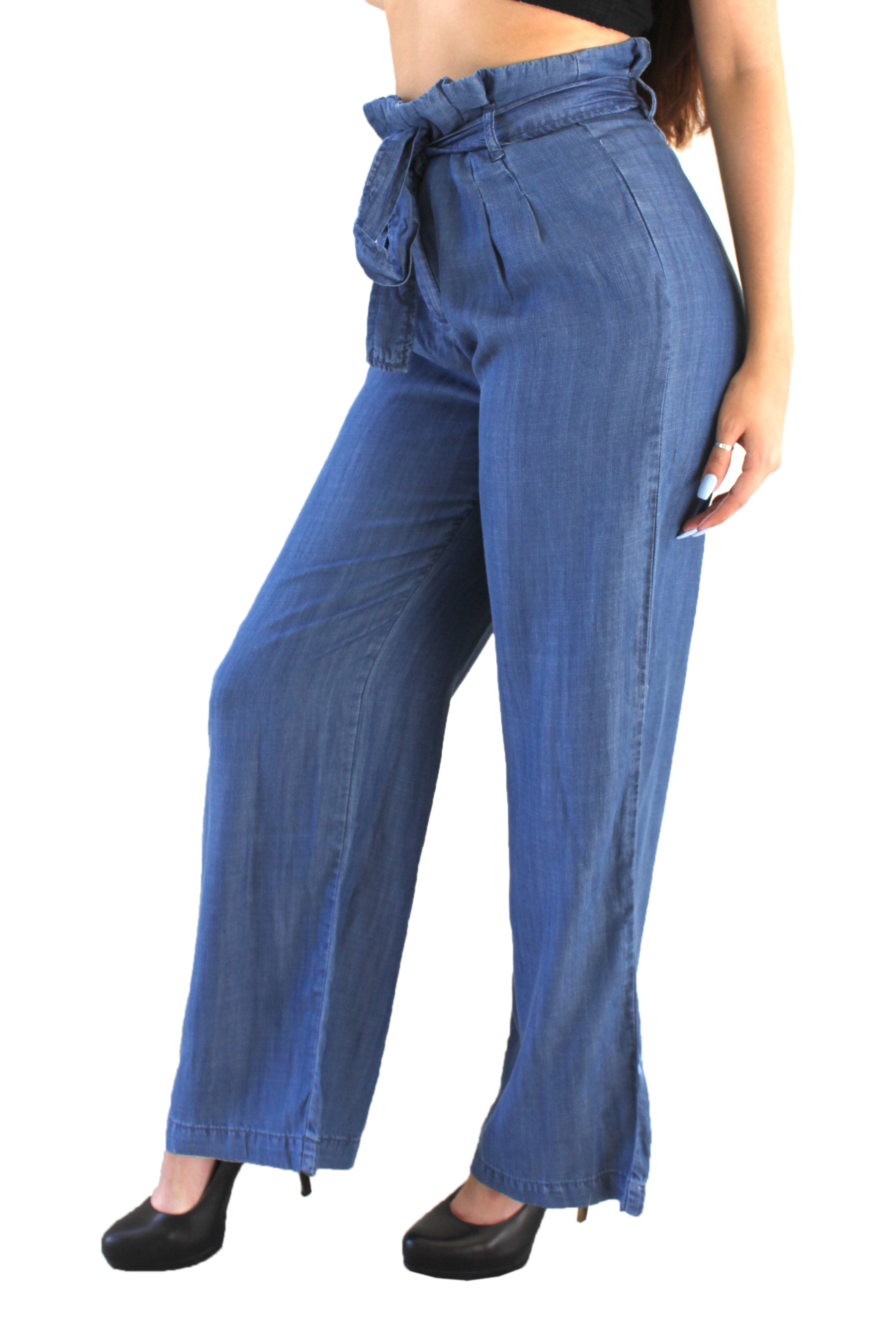 CP62 High Waisted Denim Palazzo Pants – FashionPosh