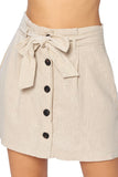 CiSono Button Down Linen Skirt