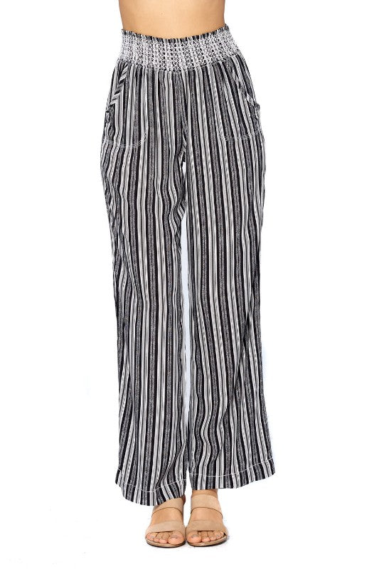 Rayon Striped Pants - FashionPosh