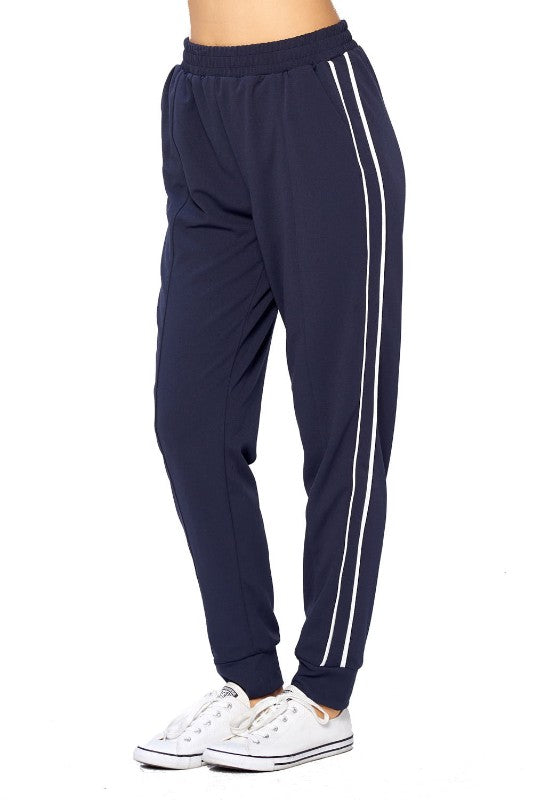 Navy Jogger Drawstring Sweatpants - FashionPosh