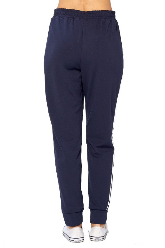 Navy Jogger Drawstring Sweatpants - FashionPosh
