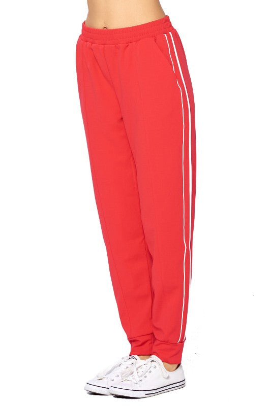 Stripe Jogger Drawstring Pants - FashionPosh