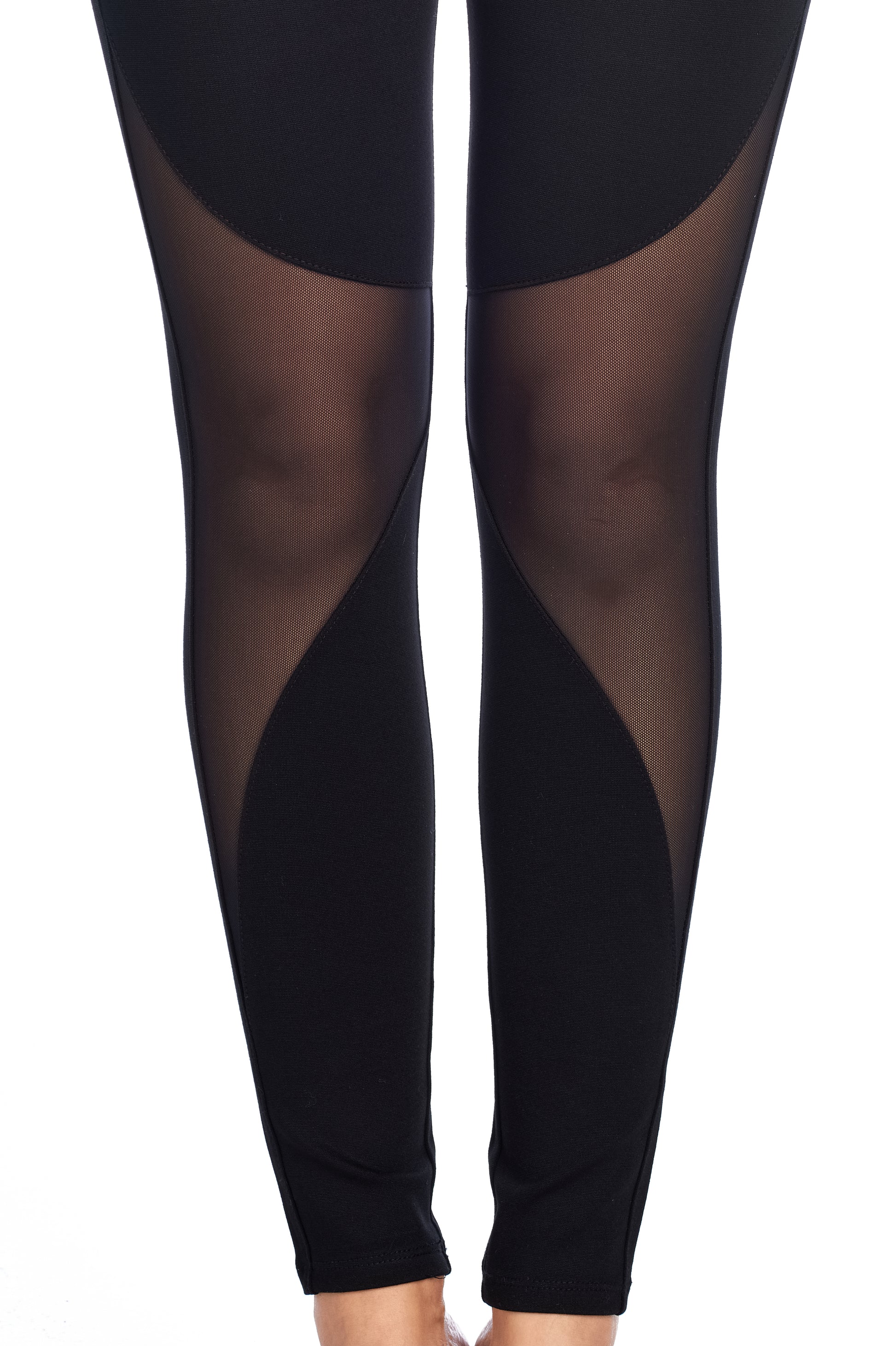 PP177 Workout Leggings W/ Sheer Detailing - FashionPosh