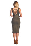KNDR26 Sexy Knit Dress W/ Cross straps (More color options) - FashionPosh
