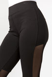 CiSono High waisted workout leggings W/mesh details - FashionPosh