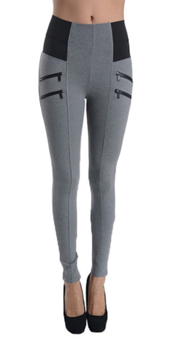 P9364 Ci Sono Elastic High Waisted Leggings - FashionPosh