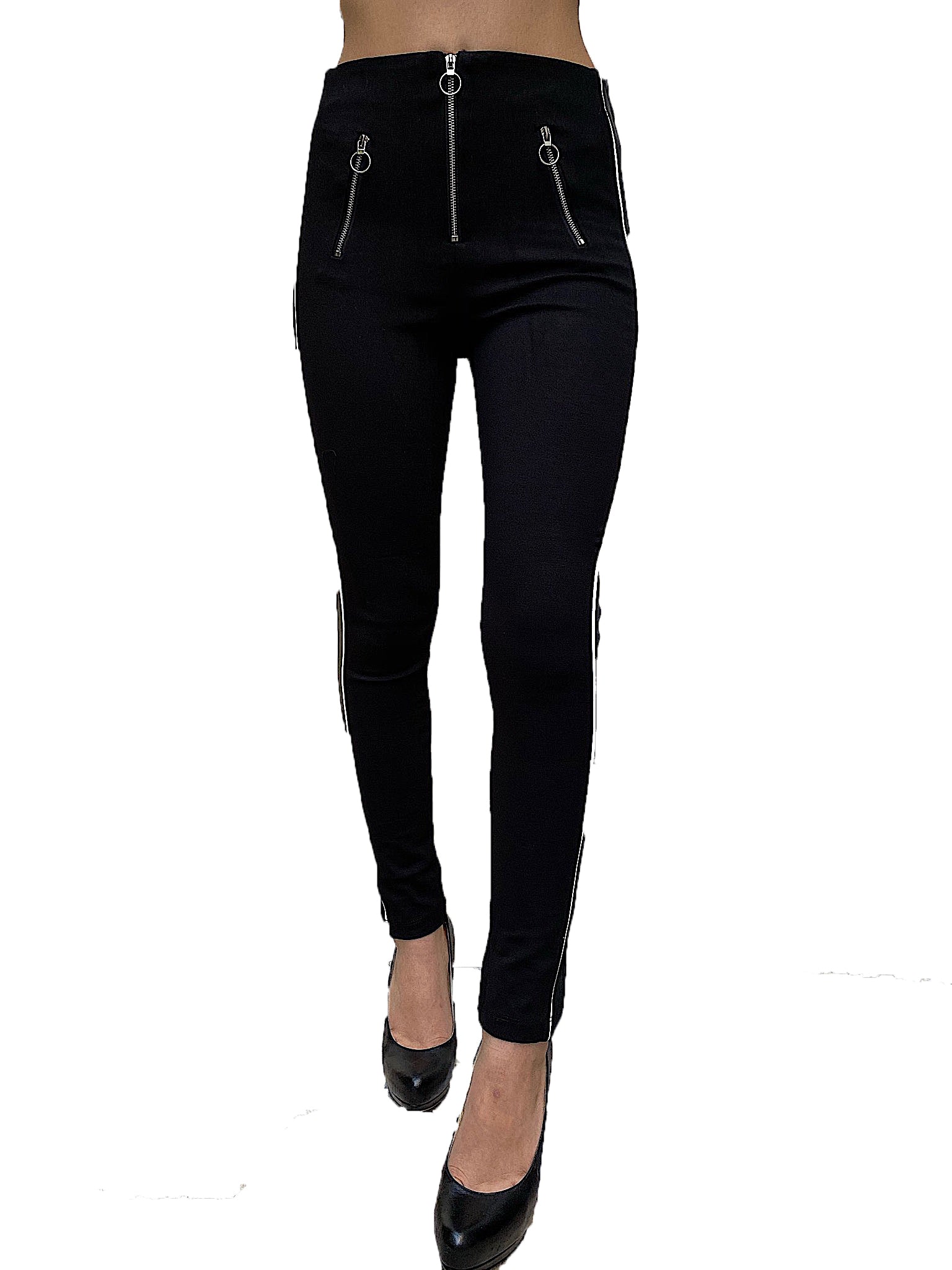 CiSono Ponte Leggings W/ Stripe Details - FashionPosh
