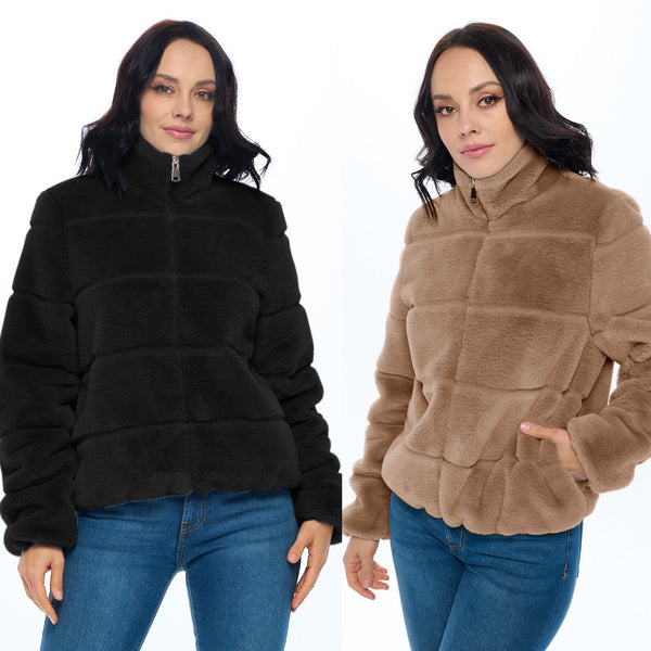 Ci Sono Fur Zip-Up Jacket