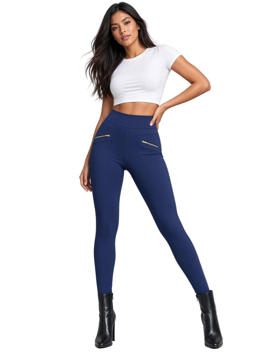 PP133 Ci Sono Leggings W/ Zipper Detailing (More color options)