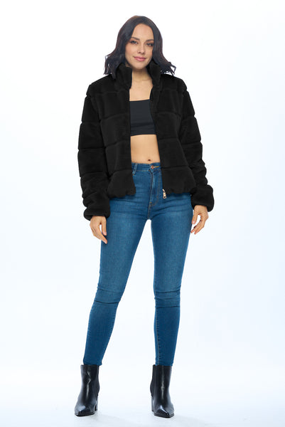 Ci Sono Fur Zip-Up Jacket