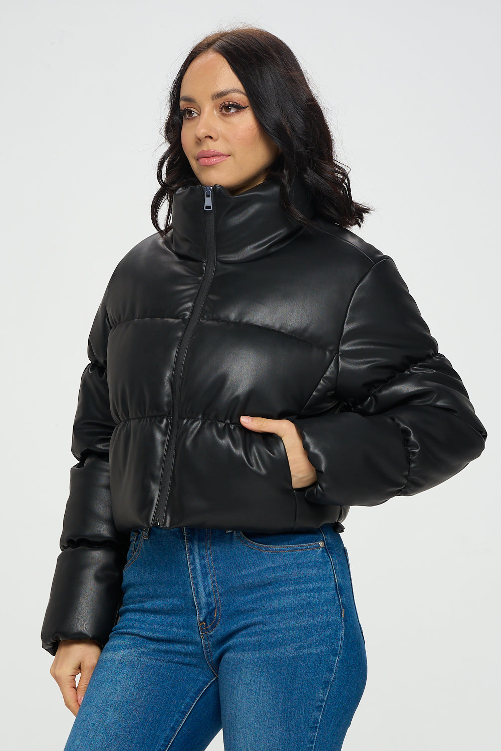 CiSono PU Leather Bomber Jacket - FashionPosh