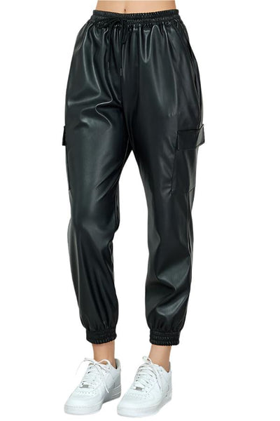 PU Leather Jogger pants