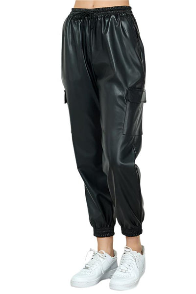 PU Leather Jogger pants