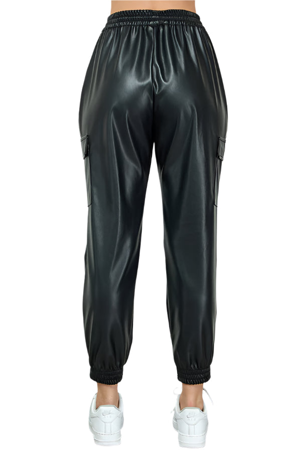 PU Leather Jogger pants