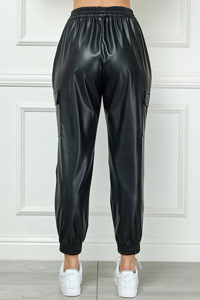 PU Leather Jogger pants