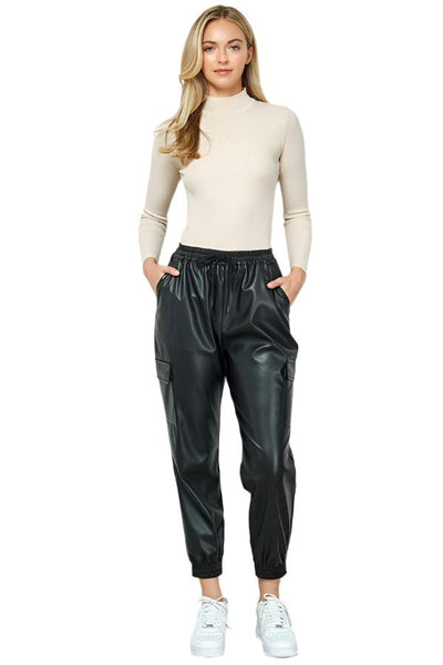 PU Leather Jogger pants