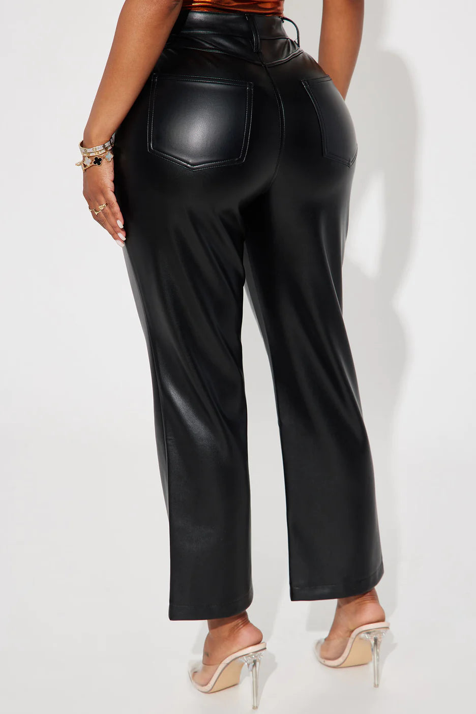 CI SONO PU LEATHER JEAN PANTS