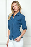 CiSono Ribbed Cage Button Down Shirt (Various Color Options)