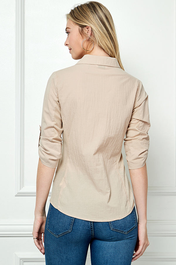 Button Down Shirt w/ Contrast Rib