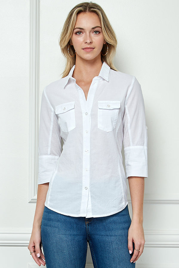 CiSono Ribbed Cage Button Down Shirt (Various Color Options)