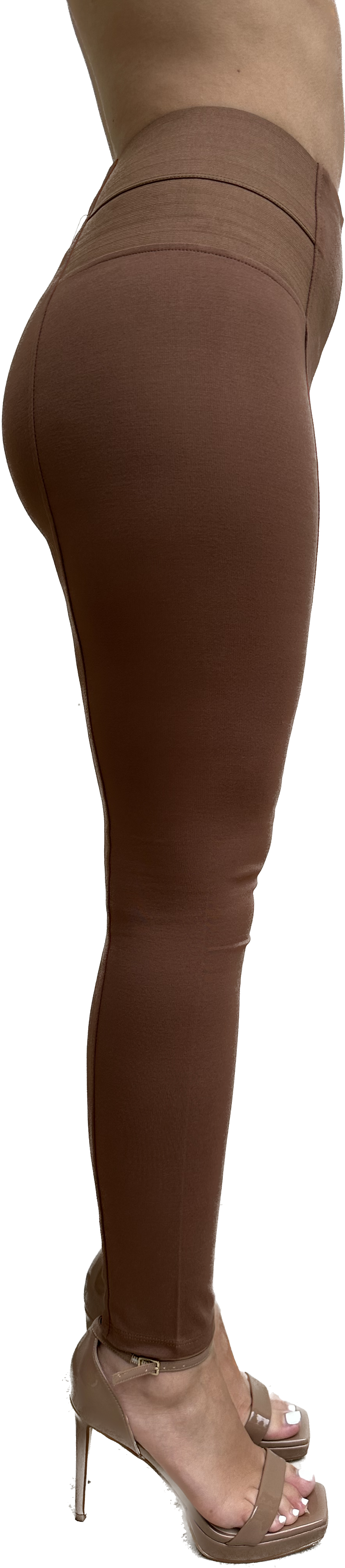 P800 Ci Sono High Waist Black Ponte Leggings (more Color Options) - FashionPosh