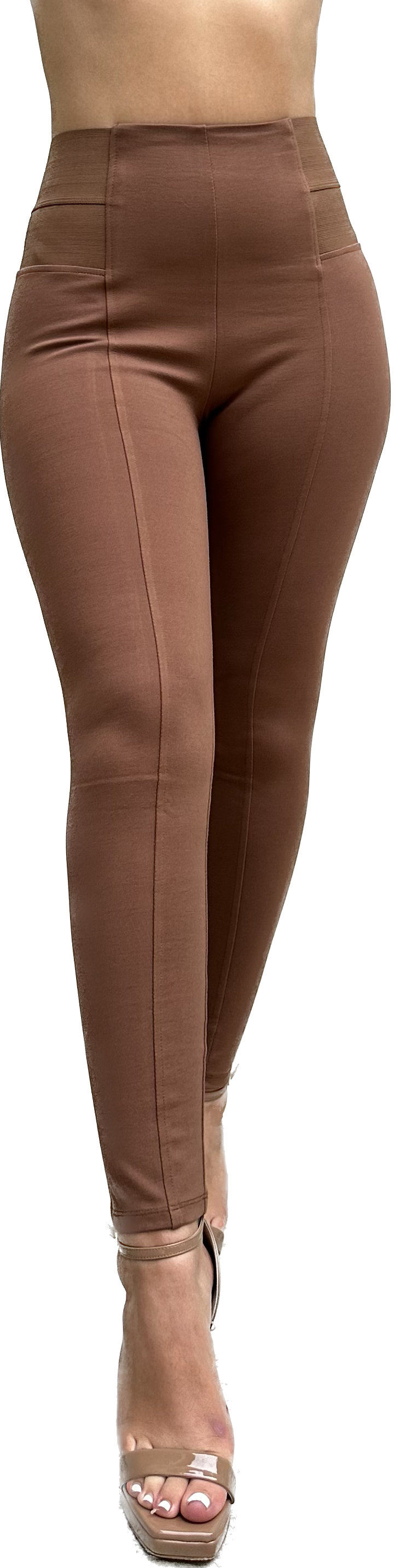 P800 Ci Sono High Waist Black Ponte Leggings (more Color Options) - FashionPosh