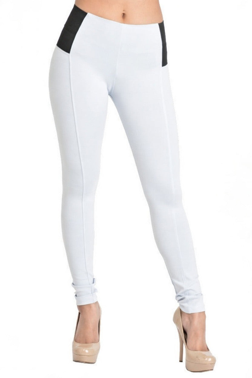 P800 Ci Sono High Waist Ponte Leggings (More color options) - FashionPosh