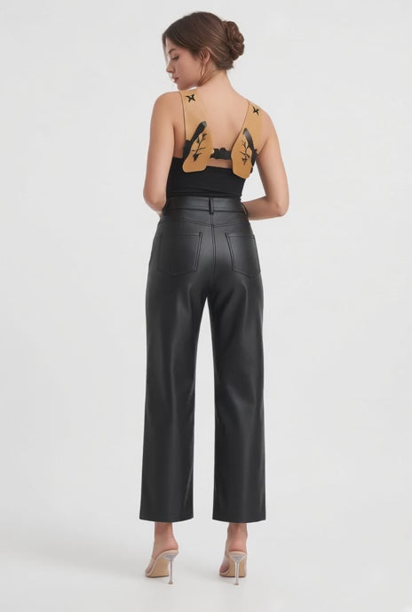 CI SONO PU LEATHER JEAN PANTS