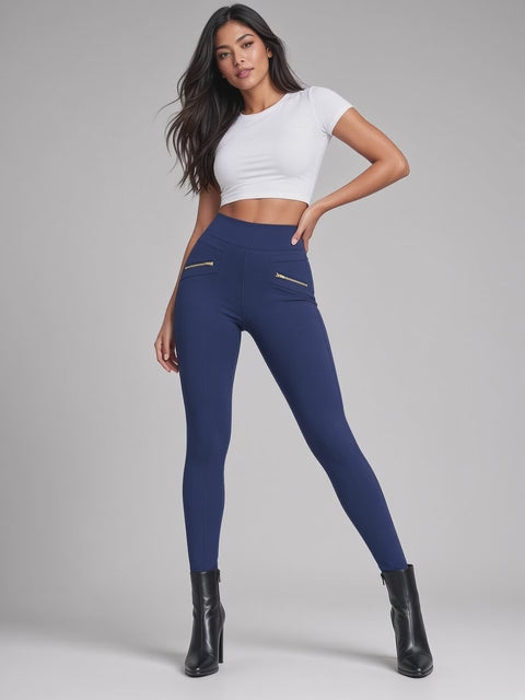 PP133 Ci Sono Leggings W/ Zipper Detailing (More color options)