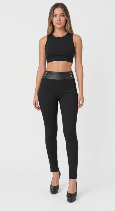 Ci Sono Vegan Leather High Waisted Leggings