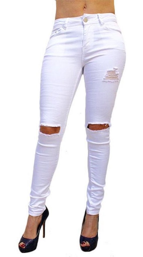 P9750 Distressed Ripped Jean Leggings - FashionPosh