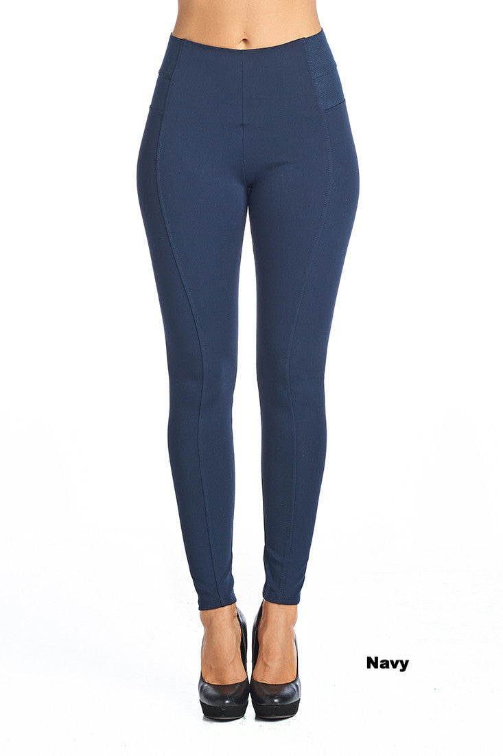 P800/R051 Ci Sono High Waist Ponte Leggings (More color options) - FashionPosh