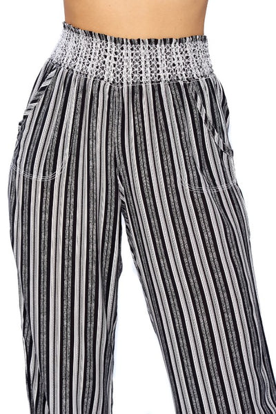 Rayon Striped Pants - FashionPosh