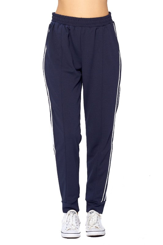 Navy Jogger Drawstring Sweatpants - FashionPosh