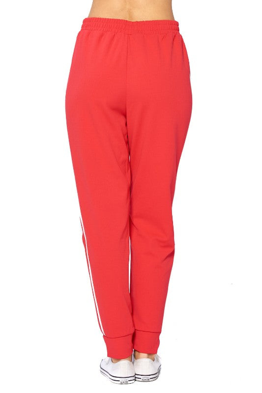 Stripe Jogger Drawstring Pants - FashionPosh