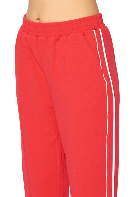 Stripe Jogger Drawstring Pants - FashionPosh