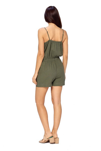 Linen Romper Shorts( Other Colors) - FashionPosh