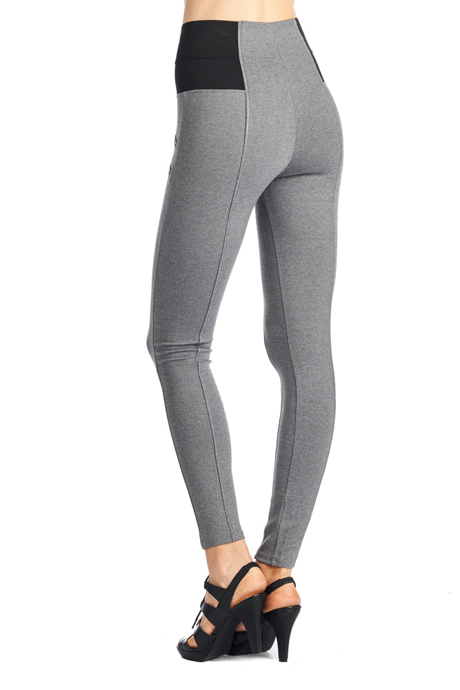 P9364 Ci Sono Elastic High Waisted Leggings - FashionPosh