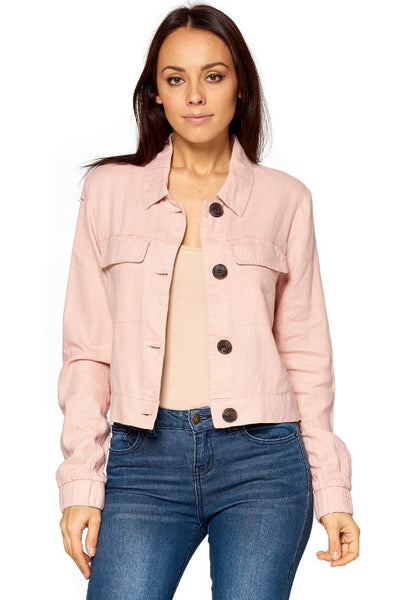 Linen Blazer Jacket - FashionPosh