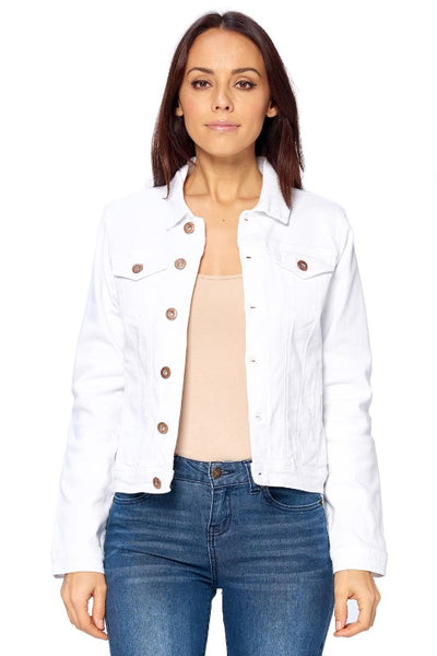 Classic White Denim Jacket | FashionPosh