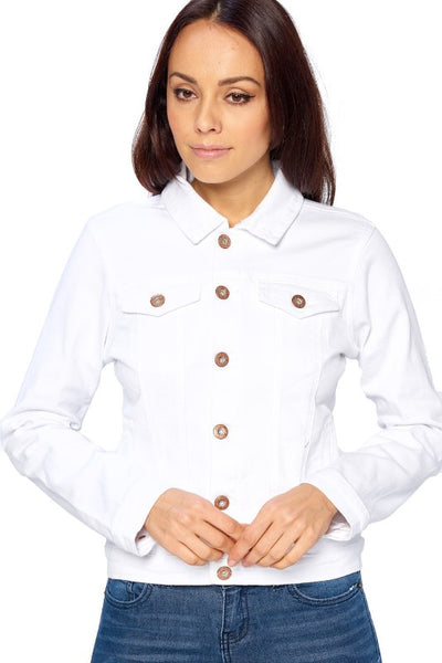 Classic White Denim Jacket - FashionPosh