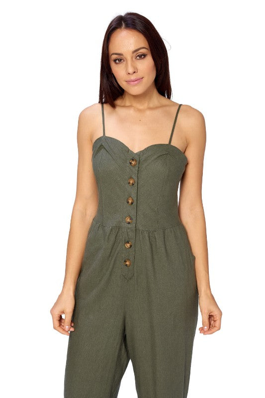 RP174 Linen Romper Pants - FashionPosh