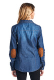 TP180 Denim Chambray Shirt W/Elbow Patch (More color options) - FashionPosh