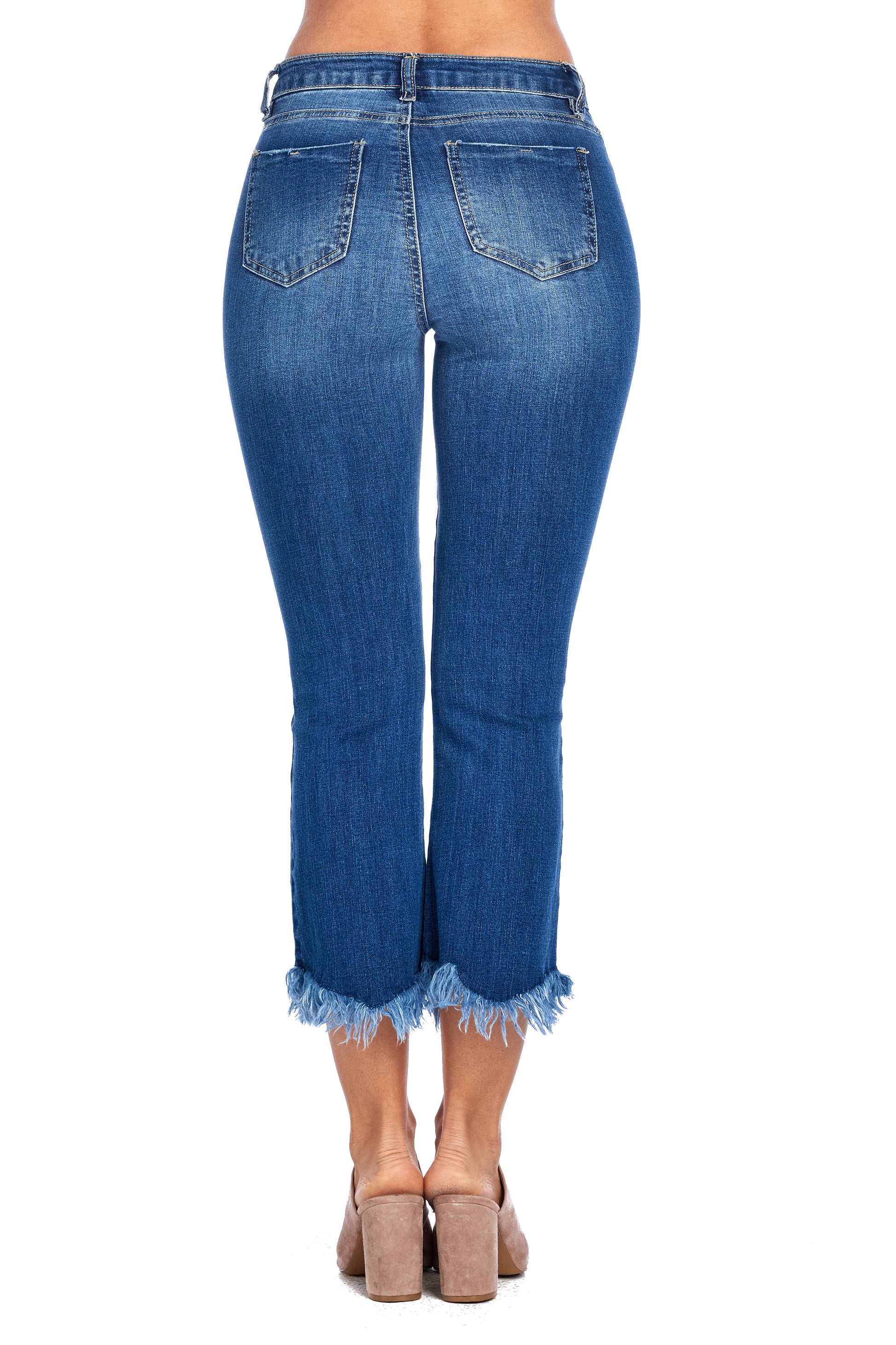 DP9947A CiSono Fringe Ankle Jeans - FashionPosh