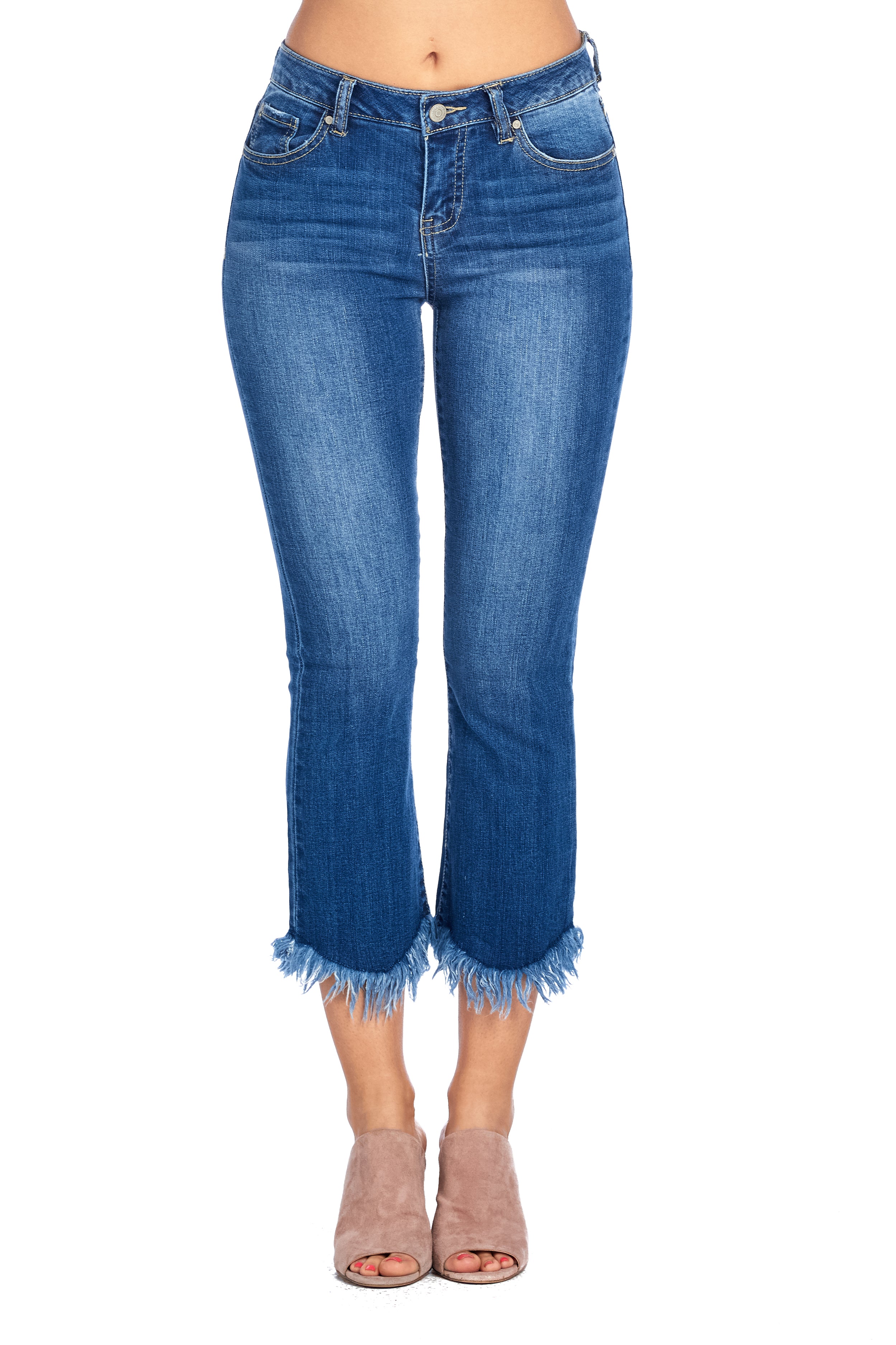 DP9947A CiSono Fringe Ankle Jeans - FashionPosh